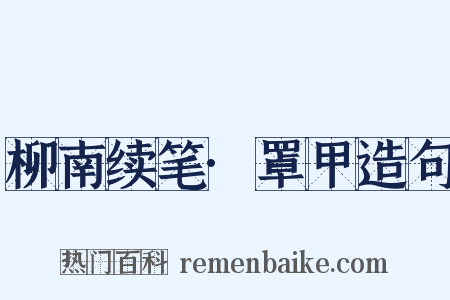 柳南续笔·罩甲造句是什么意思的图片